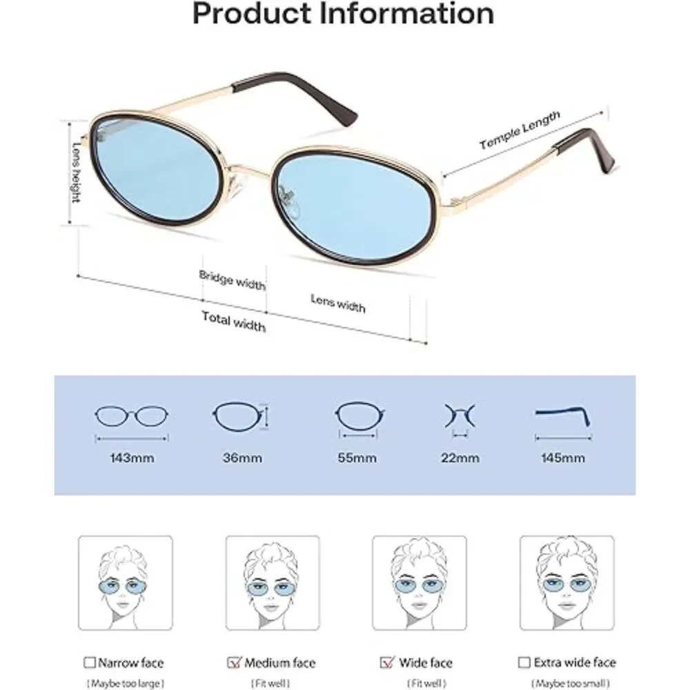 Trendy Oval Round Polarized Sunglasses for Men and Women Retro SJ1248